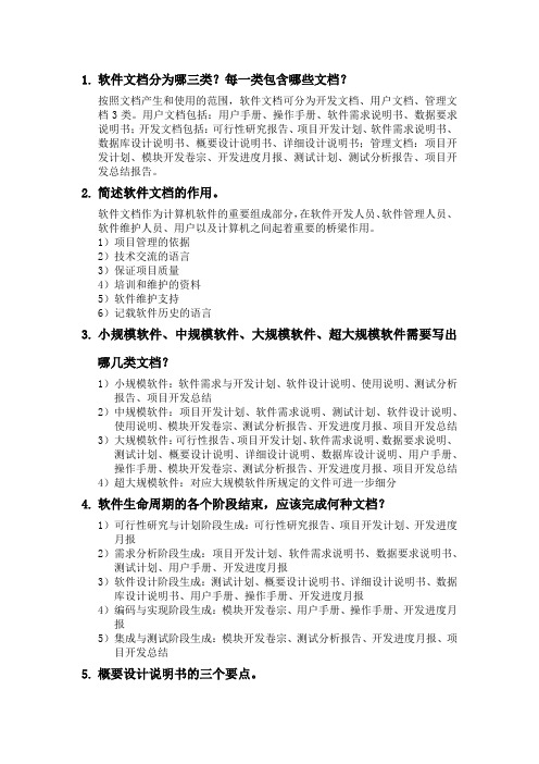 技术文档写作考试内容