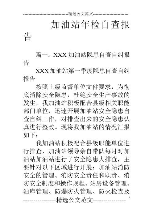 加油站年检自查报告