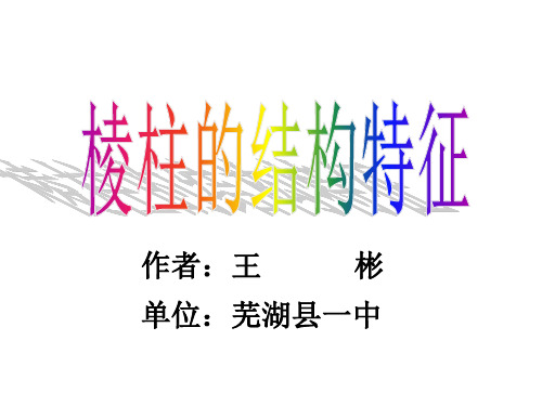 棱柱的结构特征课件