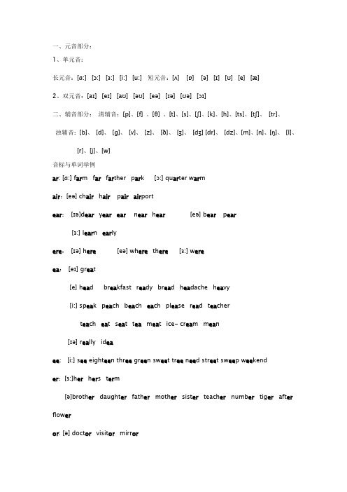 小学英语六年级音标总结