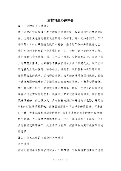 宏村写生心得体会.doc