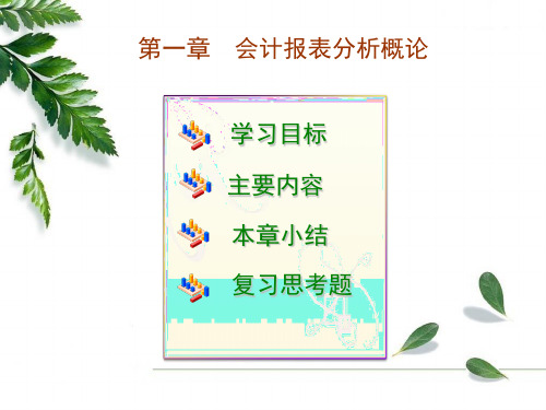 第一章会计报表分析概论