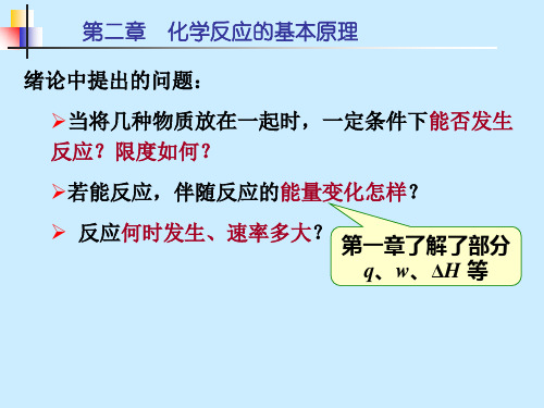 大学化学：第二章  化学反应的基本原理