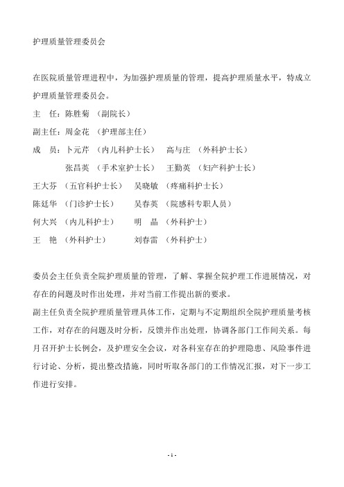 护理质量考核评分标准(2010年8月修订)