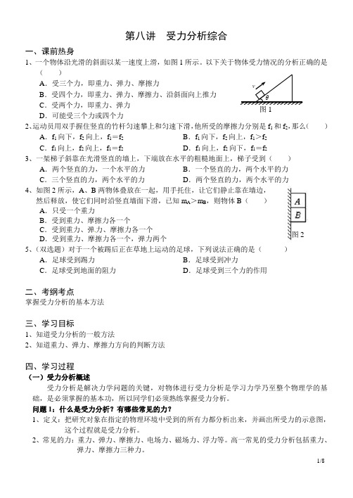 高一物理受力分析