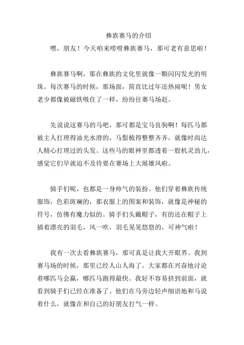 彝族赛马的介绍