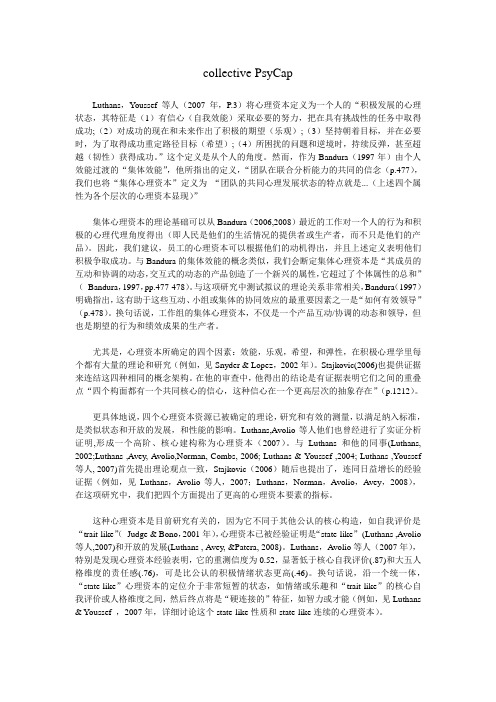 collective PsyCap  集体心理资本