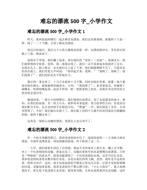 难忘的漂流500字小学作文