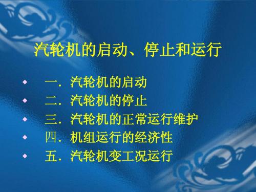 汽轮机的启动、停止和运行