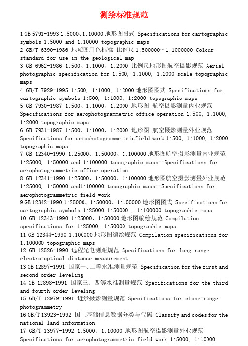 测绘标准规范