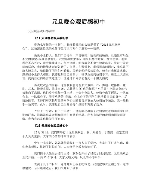 元旦晚会观后感初中