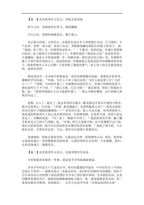 最新高考优秀作文范文：带您去看花海