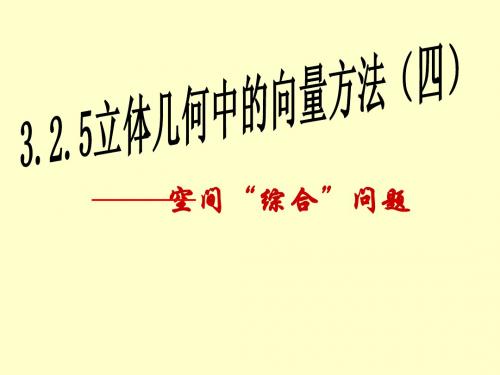 选修2-1课件3.2.5立体几何中的向量方法(四)综合题