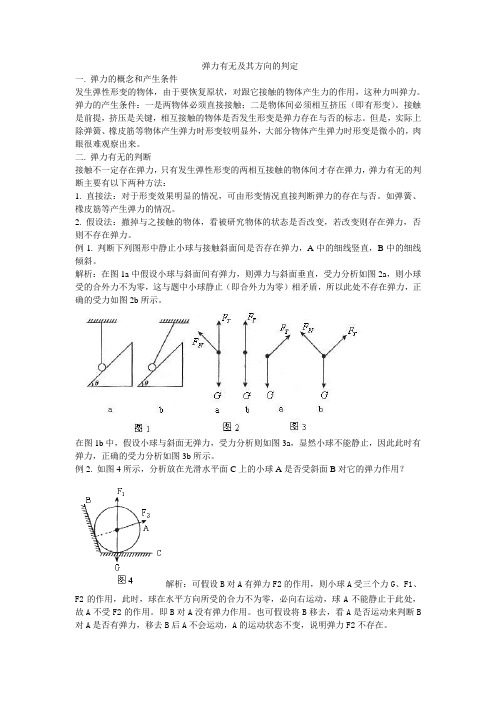 弹力有无及其方向的判定