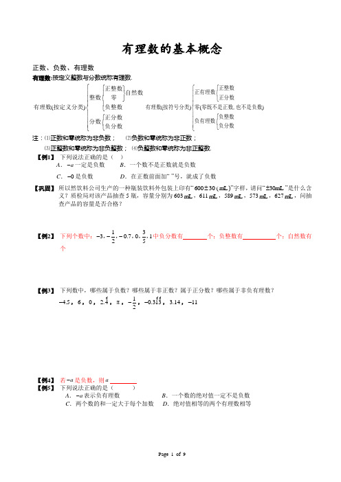 有理数的基本概念与绝对值