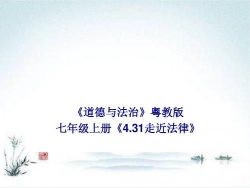 七年级政治上册教学课件：4.31走进法律 (共19张PPT)