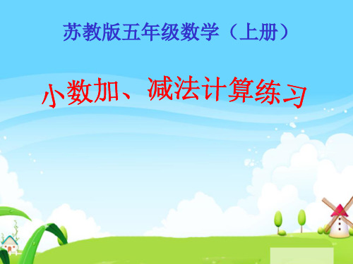 苏教版小学数学五年级上册小数加、减法计算练习
