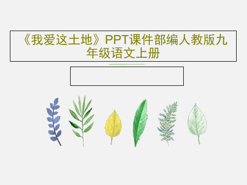 《我爱这土地》PPT课件部编人教版九年级语文上册24页PPT