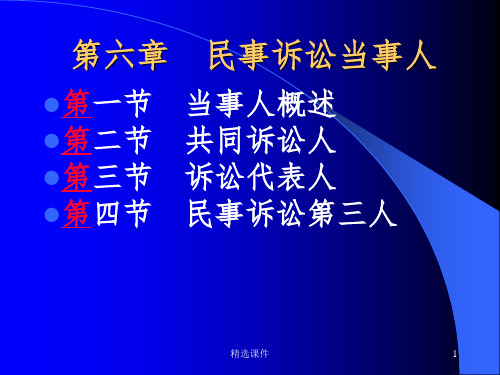 《民事诉讼当事人》PPT课件