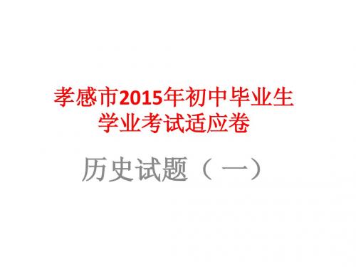 孝感市2015中考适应卷历史(一)评讲课件