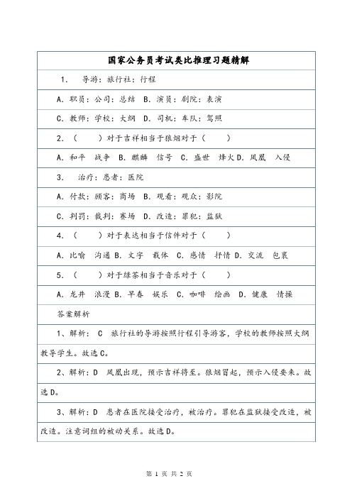国家公务员考试类比推理习题精解.doc