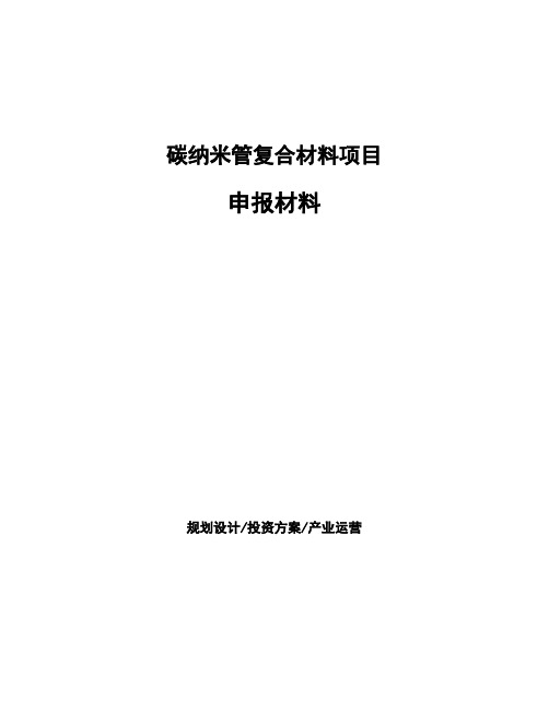 碳纳米管复合材料项目申报材料