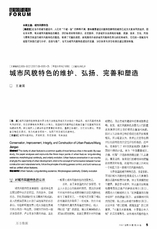 城市风貌特色的维护、弘扬、完善和塑造-王建国