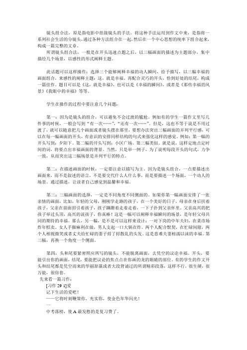 镜头组合法写作指导