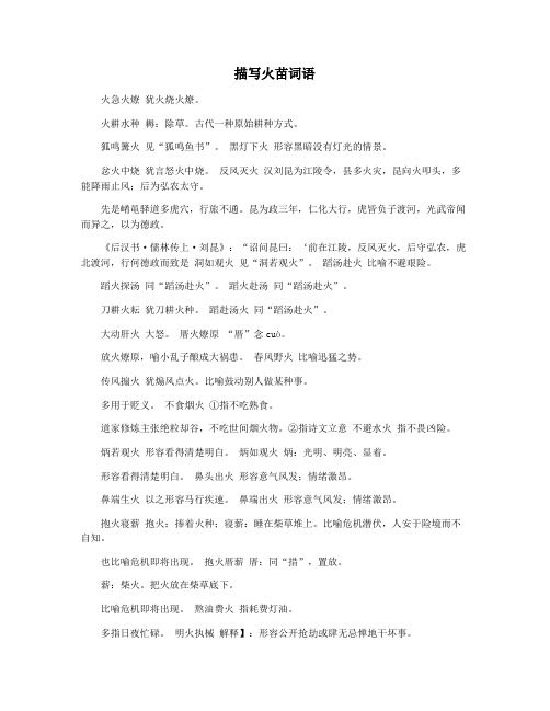 描写火苗词语