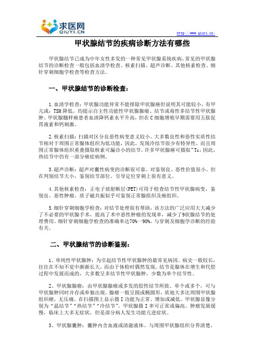 甲状腺结节的疾病诊断方法有哪些