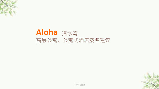 Aloha公寓、公寓式酒店案名课件
