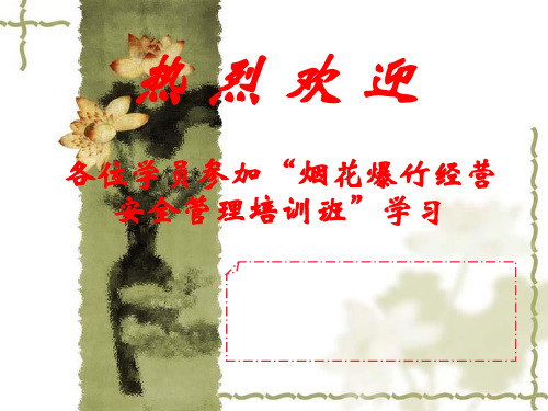 烟花爆竹经营安全管理培训课程.pptx
