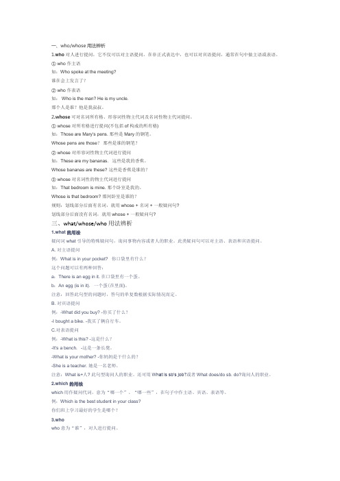 特殊疑问句相关知识点辨析