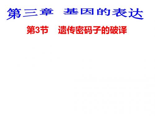 4.3_遗传密码的破译