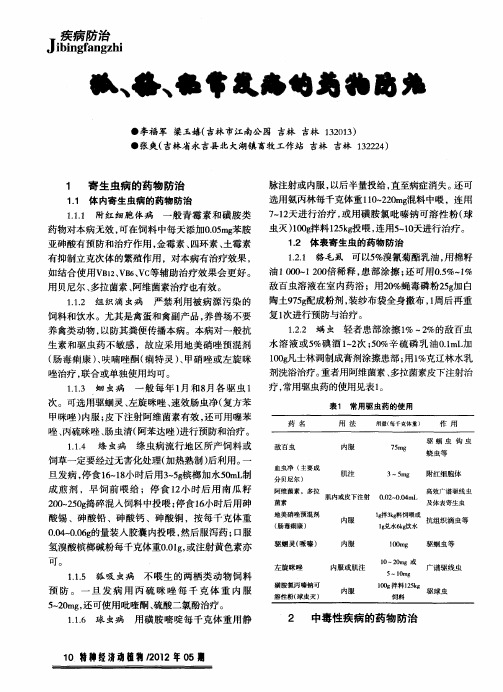 狐、貉、貂常发病的药物防治