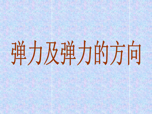 讲课：弹力及弹力的方向