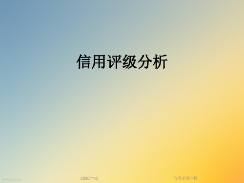 信用评级分析