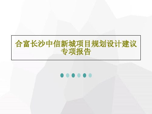 合富长沙中信新城项目规划设计建议专项报告共93页文档