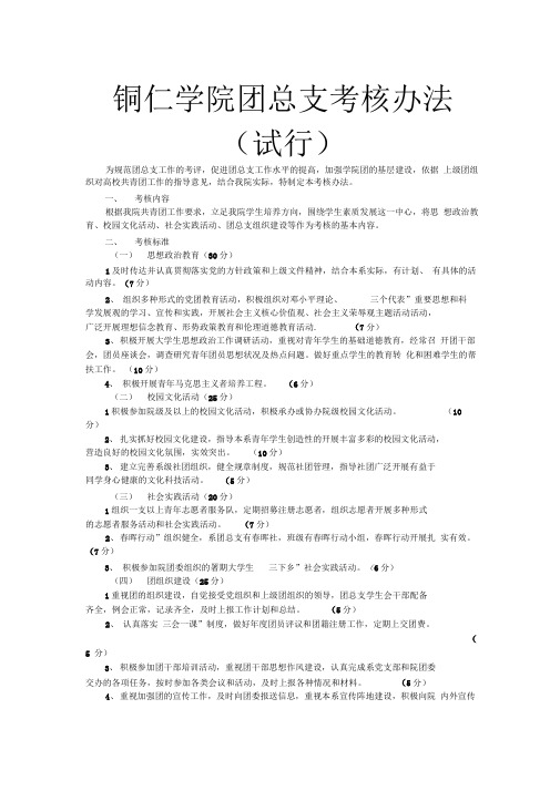 团总支考核办法