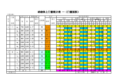 26284_门窗面积自动计算表