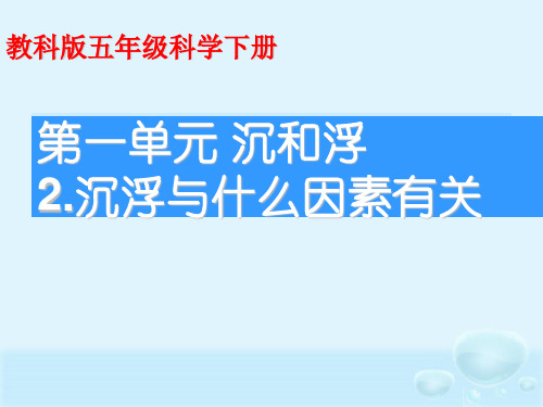 教科版PPT课件《沉浮与什么因素有关》实用PPT1