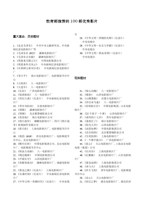 教育部推荐的100部优秀影片97
