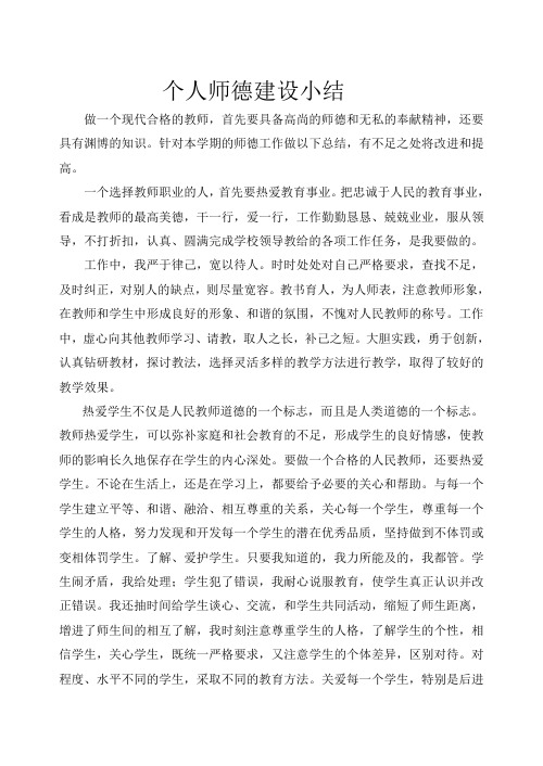 师德总结2011
