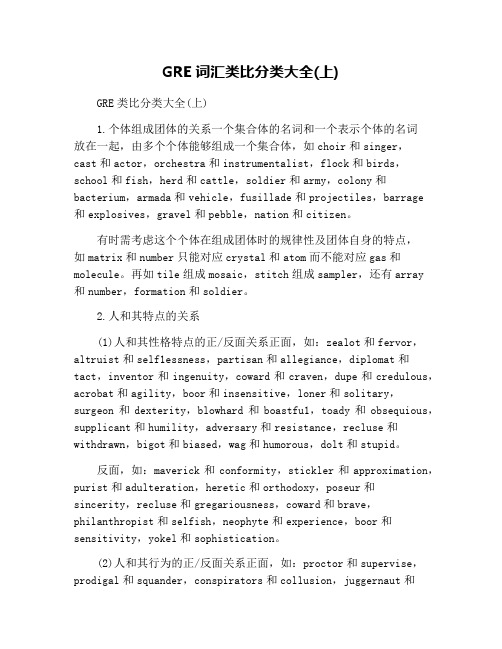 GRE词汇类比分类大全(上)