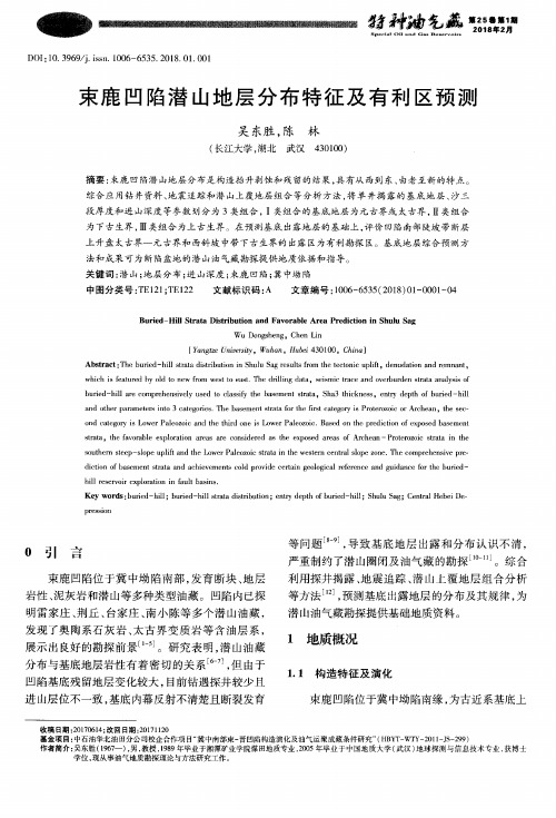 束鹿凹陷潜山地层分布特征及有利区预测