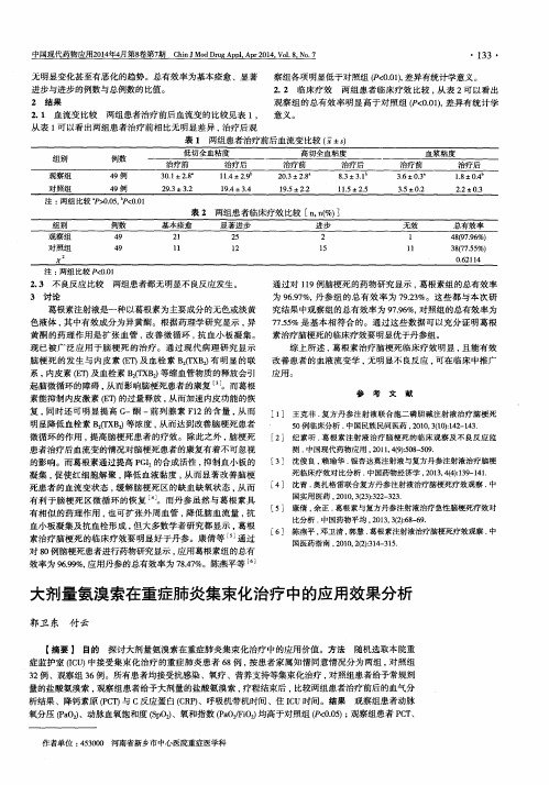 大剂量氨溴索在重症肺炎集束化治疗中的应用效果分析