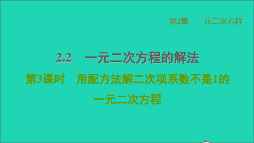 2021秋九上2、2一元二次方程的解法3用配方法解二次项系数不是1的一元二次方程习题湘教版