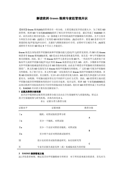 解读欧洲Graves眼病专家组管理共识