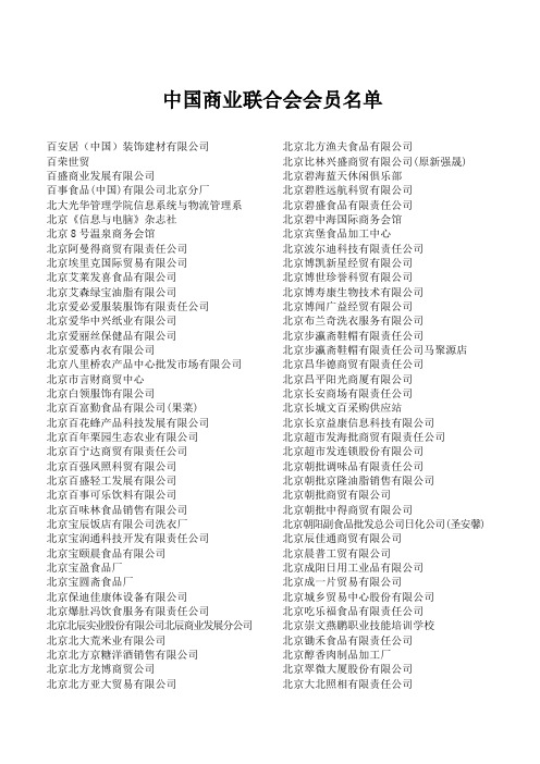 中国商业联合会会员名单