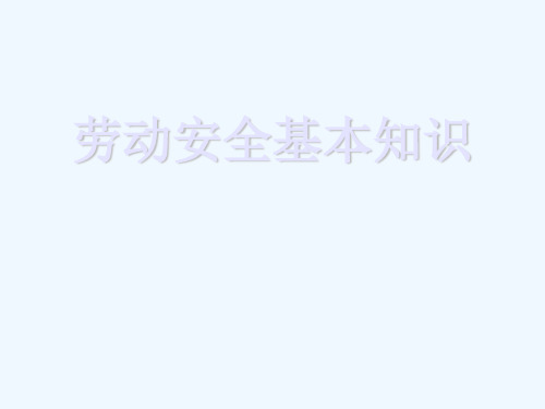 劳动安全知识讲解课件